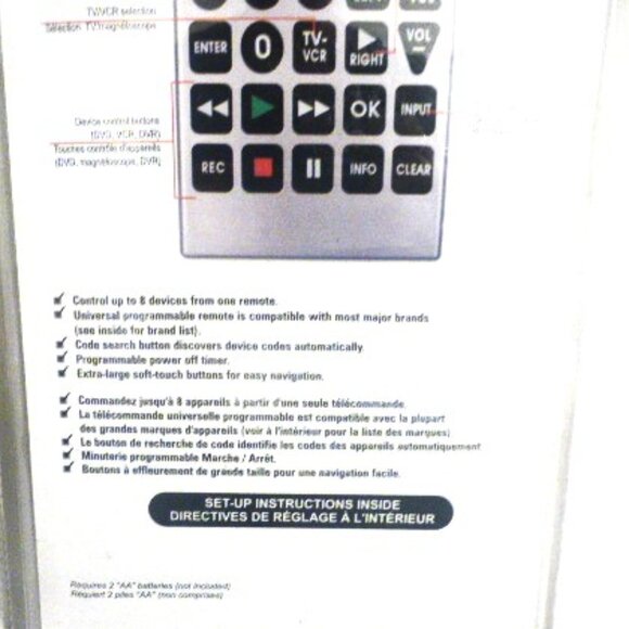 New JUMBO Universal REMOTE Control TV Remote TV DVD Combo VCR Satellite Cable - Picture 8 of 9